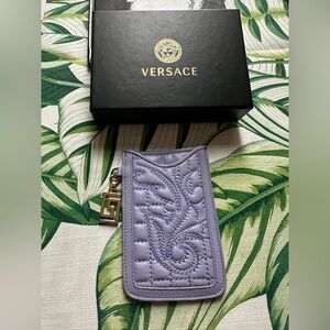 Versace Card Holder Purple Lambskin EUC